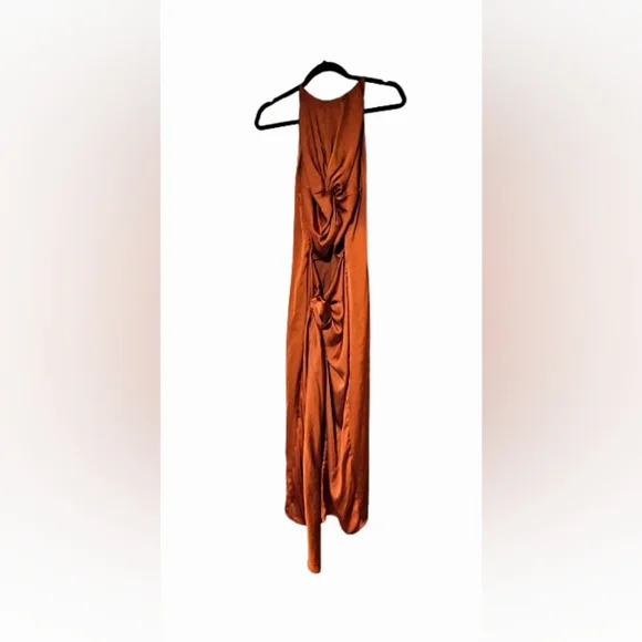 reni knotted dress in orange andrea iyamah How would you wear this Andrea Iyamah dress? Tied up or let it hang? One of my favorite dresses and I can never decide